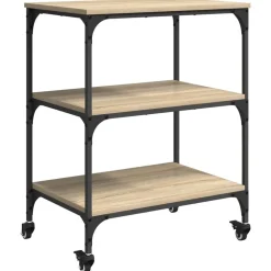 Keuken Trolley Sonoma Eiken 60 x 41 x 76 cm Bewerkt hout>vidaXL New