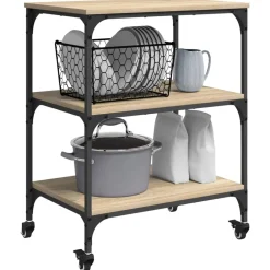 Keuken Trolley Sonoma Eiken 60 x 41 x 76 cm Bewerkt hout><noscript><img width=