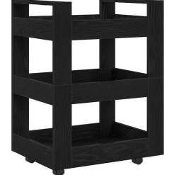Trolleys*vidaXL Keuken Trolley 60 x 45 x 80 cm Bewerkt hout Zwart eiken