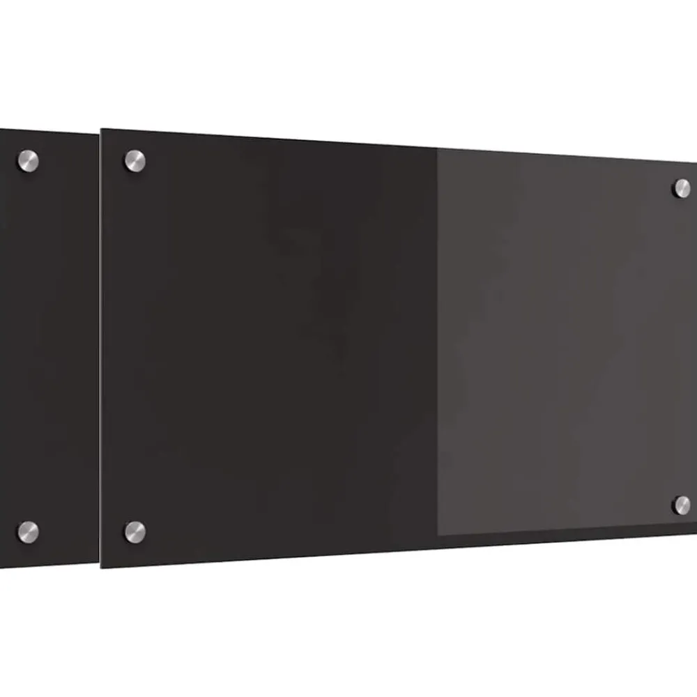 Keuken & Eetkamer*vidaXL Keukenachterwand 2 pcs 70 x 40 cm gehard glas Zwart