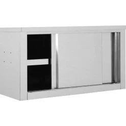 Keukenbovenkast met schuifdeuren 90x40x50 cm roestvrij staal>vidaXL Sale