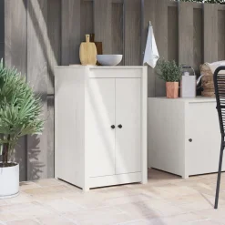 Bouwbeslag*vidaXL Keukendeur MEPPEL Wit 50 x 9 x 82 cm Massief grenenhout Wit grenenhout