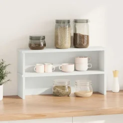 Keuken & Eetkamer*vidaXL Keukenrekken stapelbaar 2 st 50x15x16 cm Wit