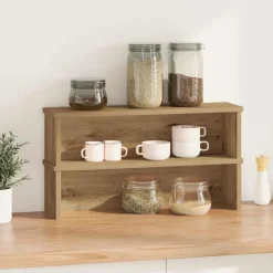 Keukenrekken stapelbaar 2 st 50x15x16 cm artisanaal eikenkleur>vidaXL