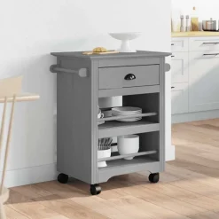 Trolleys*vidaXL Keukentrolley BODO 67,5x45x80 cm Grijs