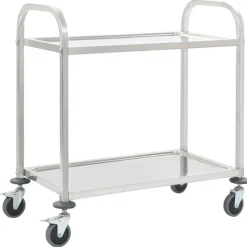 Keukentrolley 2-laags 96,5x55x90 cm roestvrij staal>vidaXL Discount