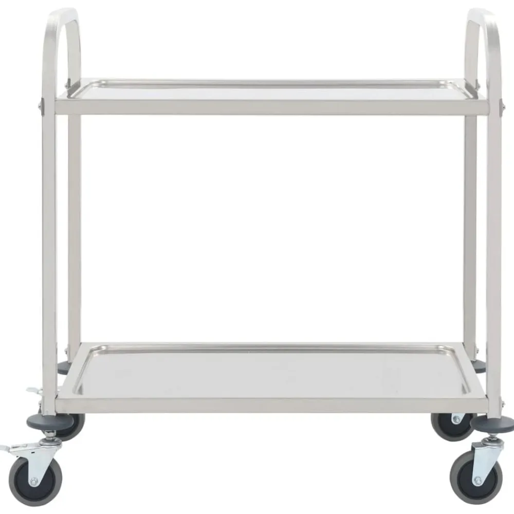 Keukentrolley 2-laags 96,5x55x90 cm roestvrij staal>vidaXL Discount