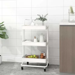 Keukentrolley 3-laags 42x35x85 cm ijzer en ABS>vidaXL New