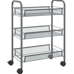 Trolleys*vidaXL Keukentrolley 3-laags 46x26x54 cm ijzer Grijs
