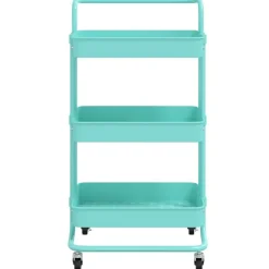 Trolleys*vidaXL Keukentrolley 3-laags 42x35x85 cm ijzer en ABS Turquoise