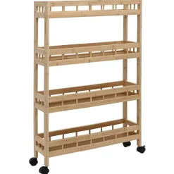 Keukentrolley met Wielen Naturel 60 x 18 x 97 cm Bamboe>vidaXL Outlet