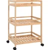 Keukentrolley met Wielen Naturel 46 x 38 x 76 cm Bamboe>vidaXL Clearance