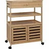 Keukentrolley met Wielen Naturel 59,5 x 36 x 82 cm Bamboe>vidaXL Sale