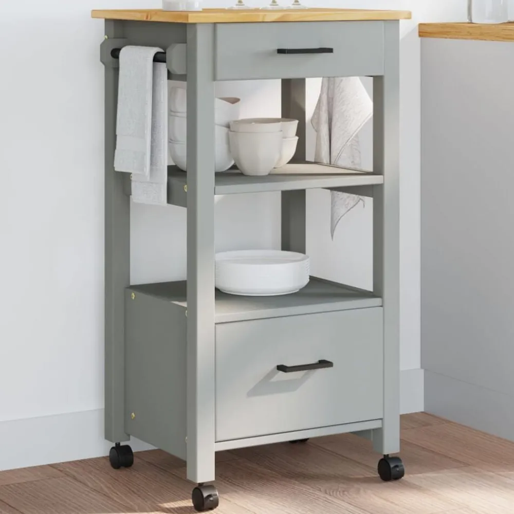 Keukentrolley MONZA 48x40x88,5 cm massief grenenhout>vidaXL Best