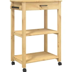 Trolleys*vidaXL Keukentrolley MONZA 60x40x88,5 cm massief grenenhout Bruin