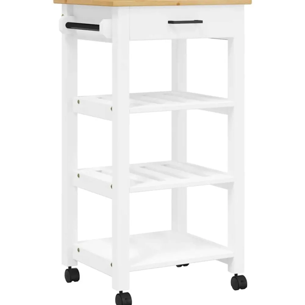 Trolleys*vidaXL Keukentrolley MONZA 48x40x88,5 cm massief grenenhout Wit