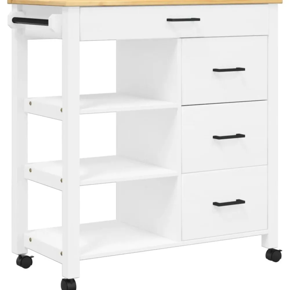 Keukentrolley MONZA 84x40x88,5 cm massief grenenhout>vidaXL Clearance