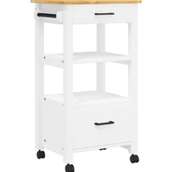 Keukentrolley MONZA 48x40x88,5 cm massief grenenhout>vidaXL Clearance