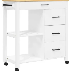 Keukentrolley MONZA 84x40x88,5 cm massief grenenhout>vidaXL Clearance