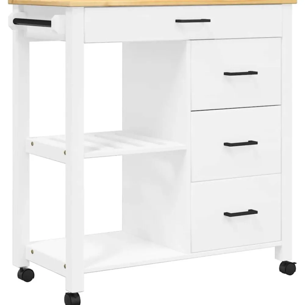 Keukentrolley MONZA 84x40x88,5 cm massief grenenhout>vidaXL Clearance