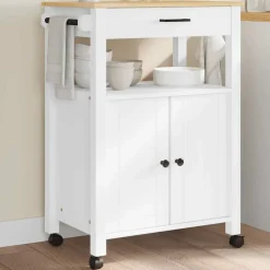 Keukentrolley MONZA 60x40x88,5 cm massief grenenhout>vidaXL New