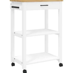 Trolleys*vidaXL Keukentrolley MONZA 60x40x88,5 cm massief grenenhout Wit