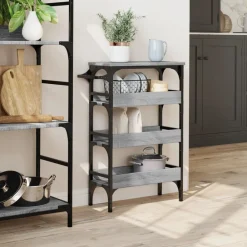 Keukentrolley 53x20x76 cm bewerkt hout eiken><noscript><img width=