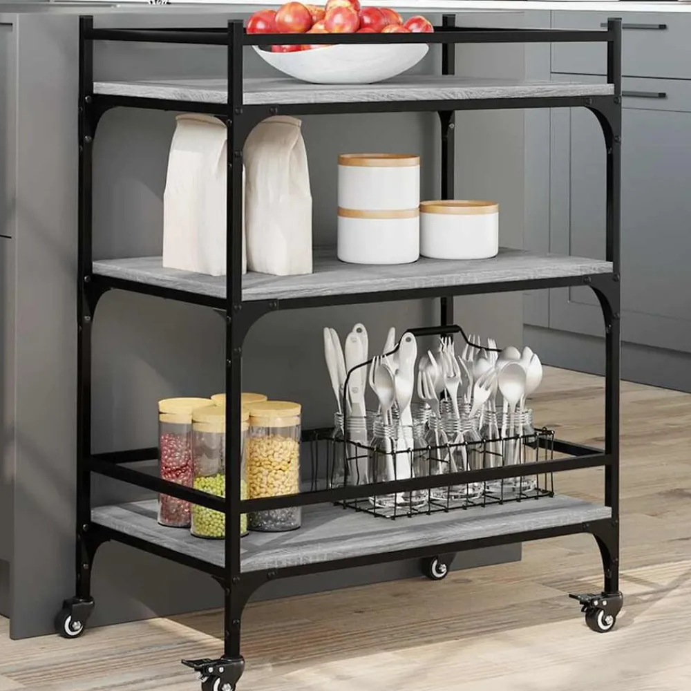 Keukentrolley 65x40x86,5 cm bewerkt hout eiken>vidaXL Discount
