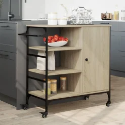 Keukentrolley 87,5x38,5x84,5 cm bewerkt hout kleur><noscript><img width=