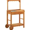 Trolleys*vidaXL Keukentrolley 92x43,5x141,5 cm massief acaciahout