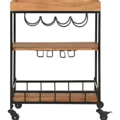 Trolleys*vidaXL Keukentrolley 60x40x80 cm massief acaciahout en ijzer