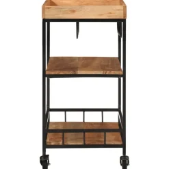 Trolleys*vidaXL Keukentrolley 60x40x80 cm massief acaciahout en ijzer