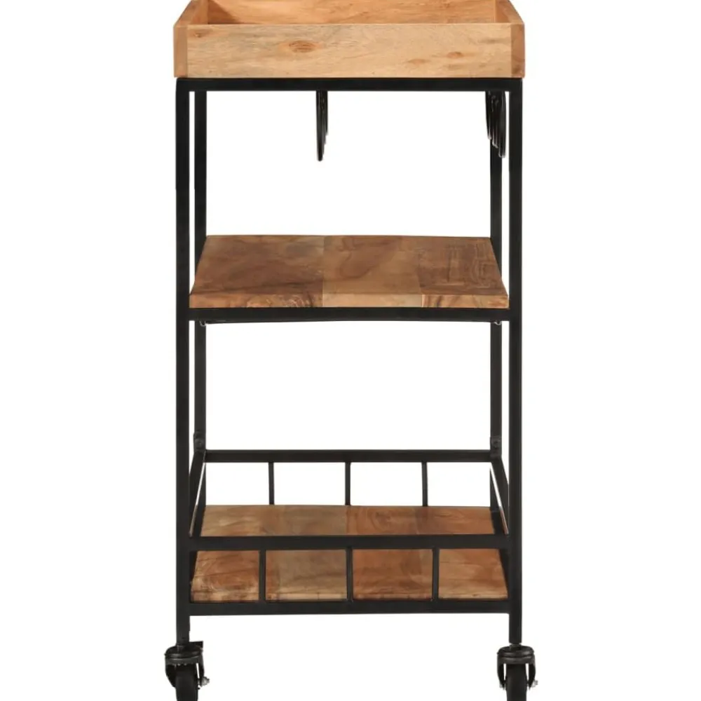Trolleys*vidaXL Keukentrolley 60x40x80 cm massief acaciahout en ijzer