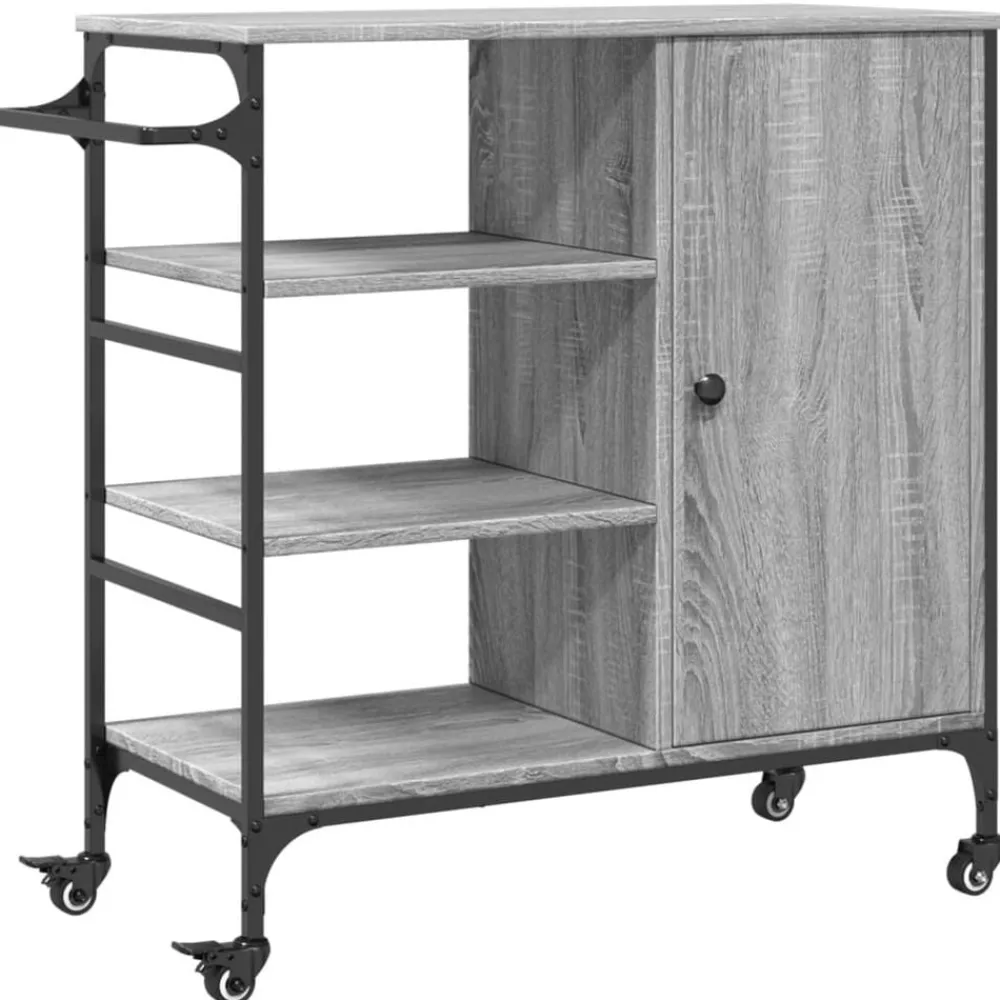 Keukentrolley 87,5x38,5x84,5 cm bewerkt hout eiken>vidaXL Clearance