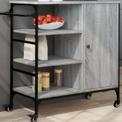 Keukentrolley 87,5x38,5x84,5 cm bewerkt hout eiken>vidaXL Clearance