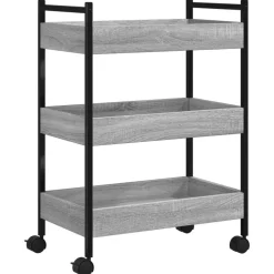 Trolleys*vidaXL Keukentrolley 50x30x70 cm bewerkt hout eikenkleur Grijs sonoma