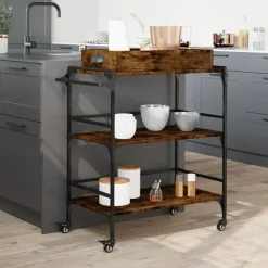 Keukentrolley 81,5x41x92,5 cm bewerkt hout kleurig><noscript><img width=