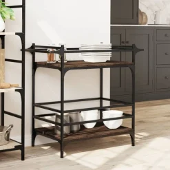 Keukentrolley 82x40x78,5 cm bewerkt hout ig><noscript><img width=