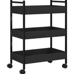 Trolleys*vidaXL Keukentrolley 50x30x70 cm bewerkt hout Zwart