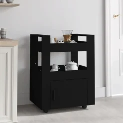 Trolleys*vidaXL Keukentrolley 60x45x80 cm bewerkt hout Zwart