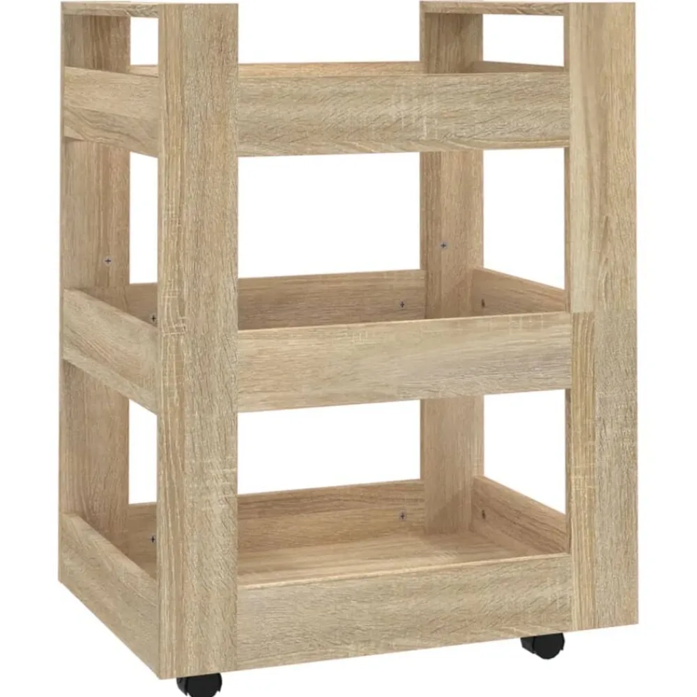 Trolleys*vidaXL Keukentrolley 60x45x80 cm bewerkt hout kleurig Sonoma eiken