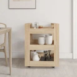 Trolleys*vidaXL Keukentrolley 60x45x80 cm bewerkt hout kleurig Sonoma eiken