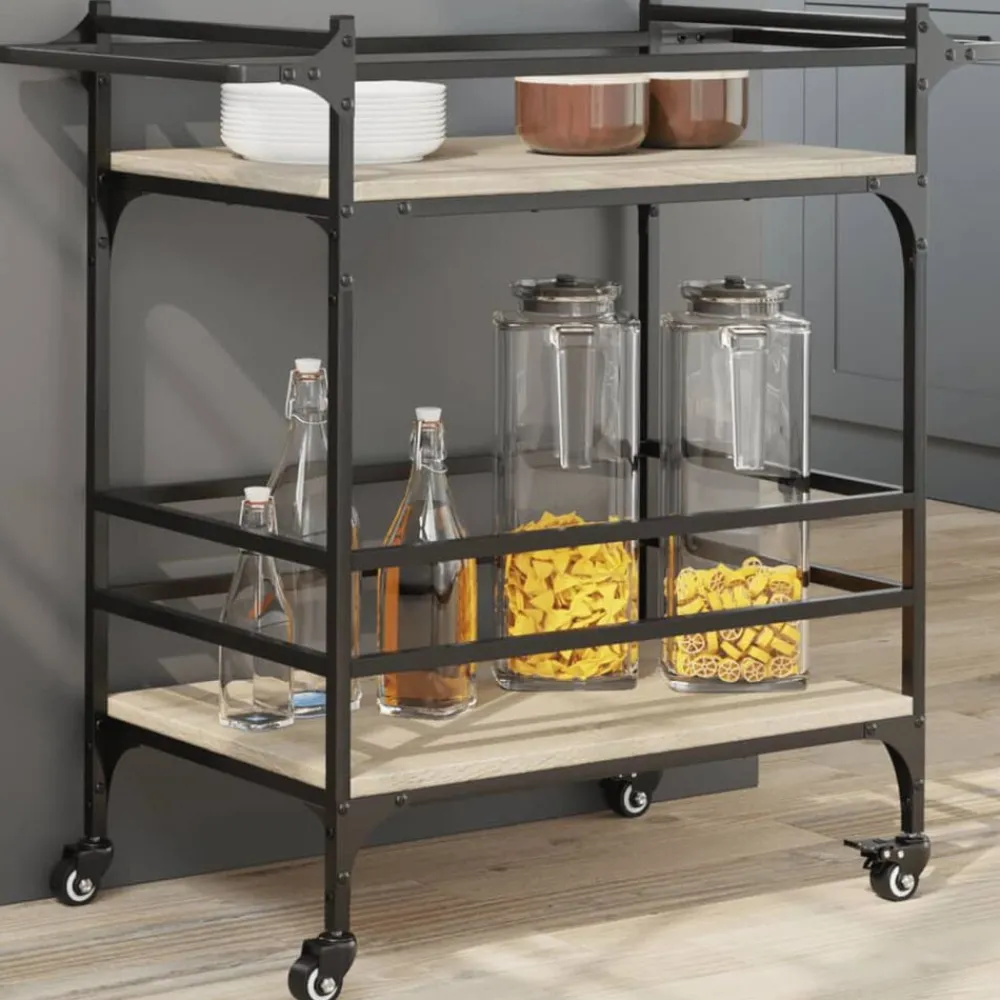 Keukentrolley 82x40x78,5 cm bewerkt hout kleurig>vidaXL Online