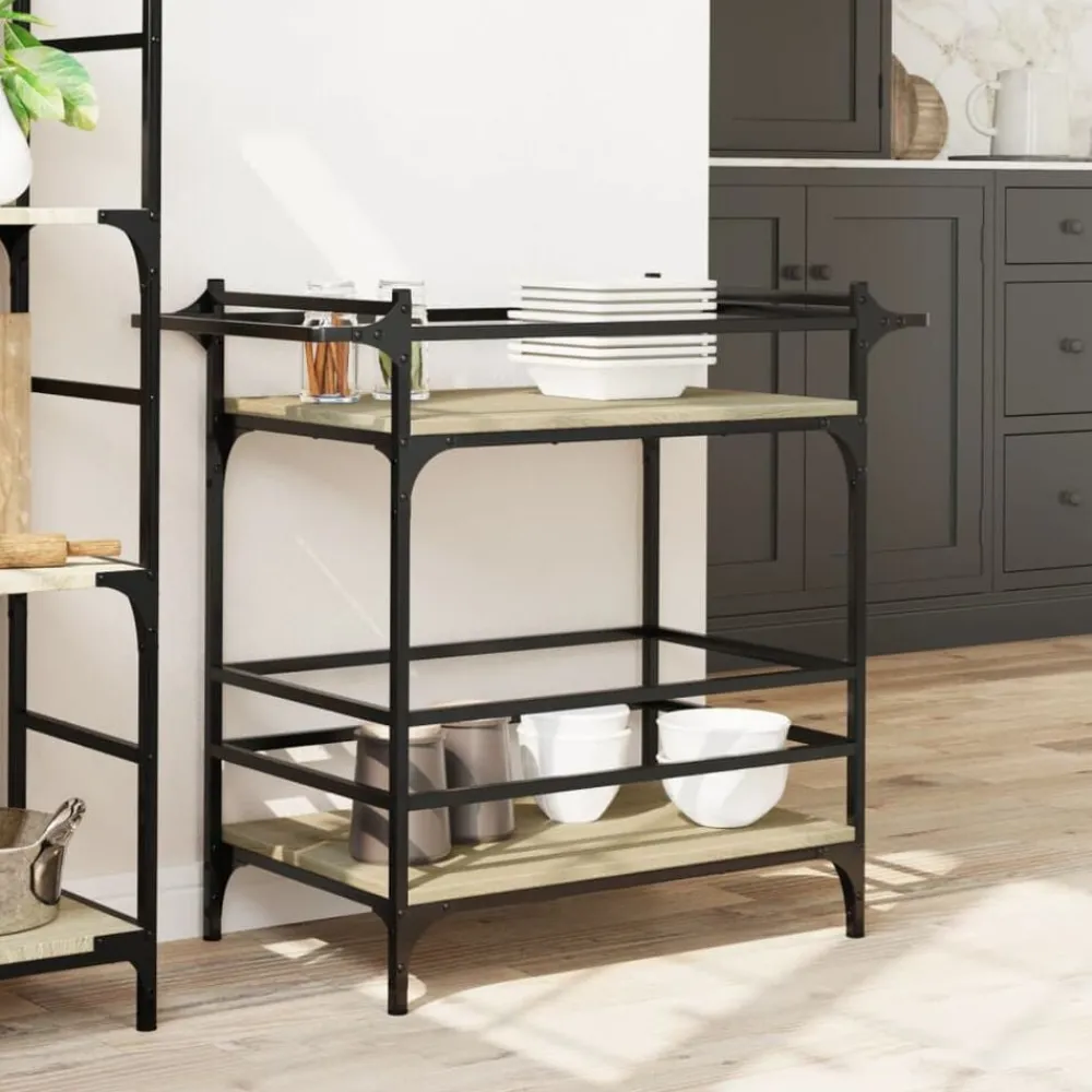 Keukentrolley 82x40x78,5 cm bewerkt hout kleurig>vidaXL Online