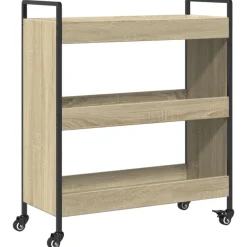 Trolleys*vidaXL Keukentrolley 70x30x82 cm bewerkt hout kleurig Sonoma eiken