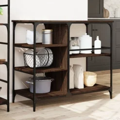 Trolleys*vidaXL Keukentrolley 100x45x89,5 cm bewerkt hout ig bruin eikenkleur