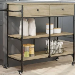 Keukentrolley 105x42x95 cm bewerkt hout kleurig>vidaXL Discount