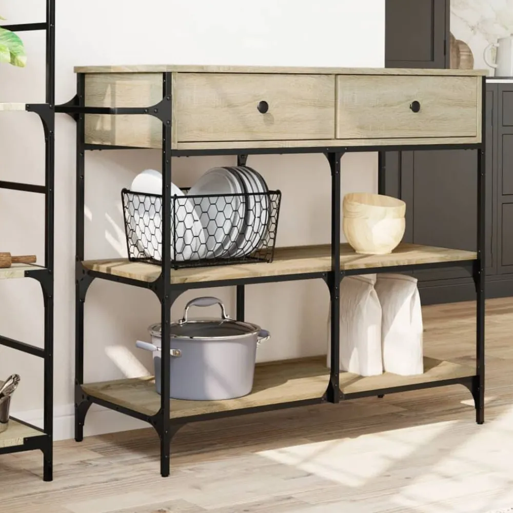 Keukentrolley 105x42x95 cm bewerkt hout kleurig>vidaXL Discount