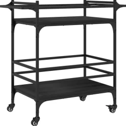 Trolleys*vidaXL Keukentrolley 82x40x78,5 cm bewerkt hout Zwart