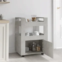 Trolleys*vidaXL Keukentrolley 60x45x80 cm bewerkt hout Betongrijs